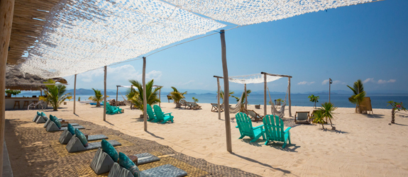 Relax at a beach club